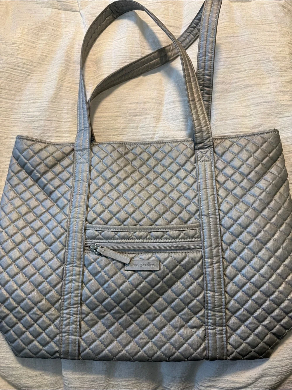 Vera Bradley Quilted Silver Tote